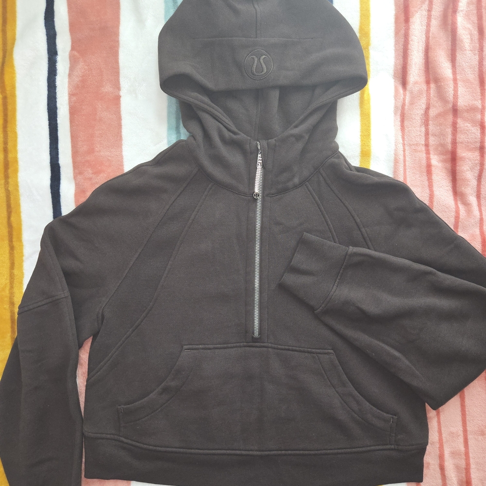 Lululemon Cropped Scuba Hoodie Color Espresso Size Xs/s